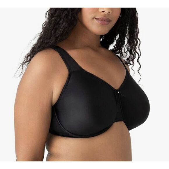 NEW Wacoal 855192 Basic Beauty Unlined Full Figure Black Bra Underwire Sz 40DDD - Picture 2 of 3